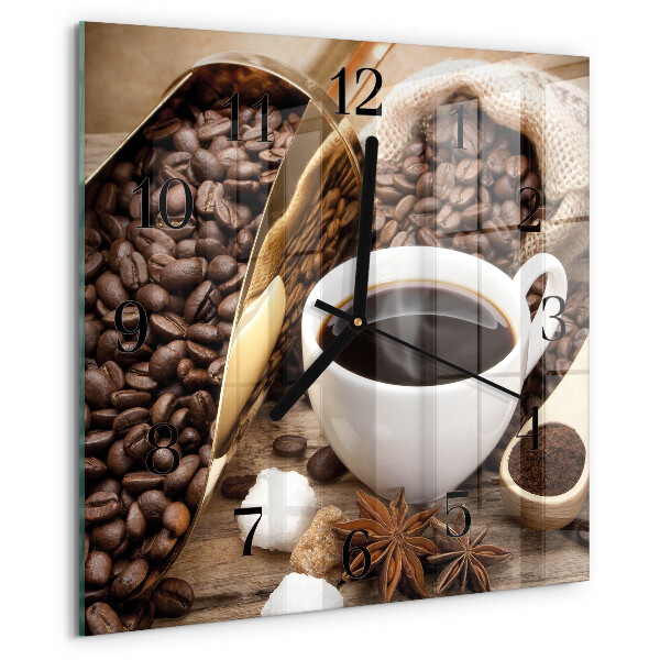 Square wall clock Coffee