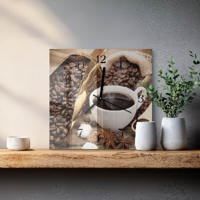 Square wall clock Coffee