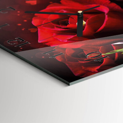 Square wall clock Roses