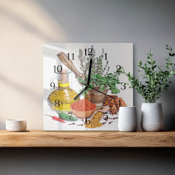 Square wall clock Spices