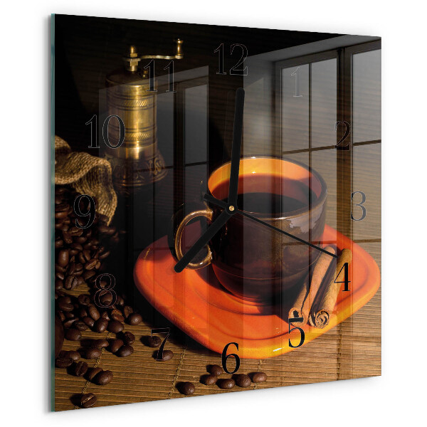 Square wall clock Coffee