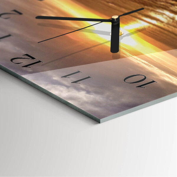 Square wall clock Sunset