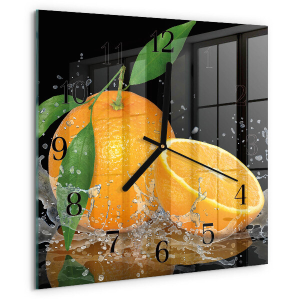 Square wall clock Oranges