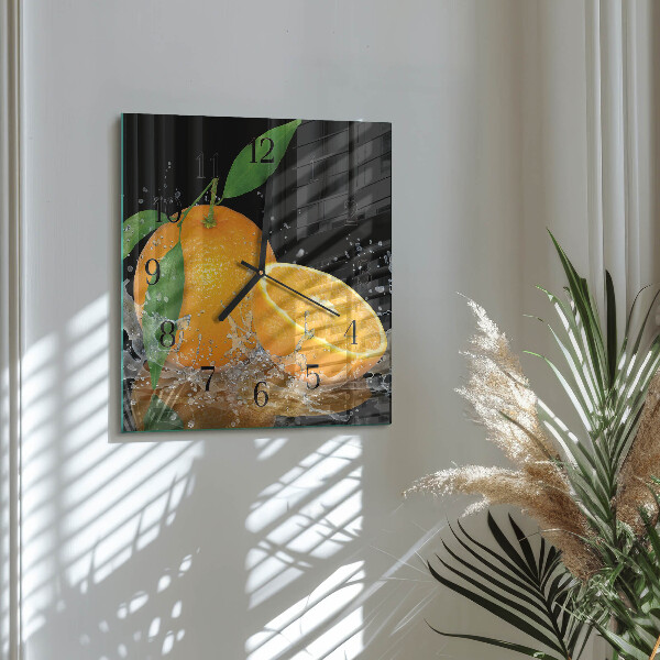 Square wall clock Oranges