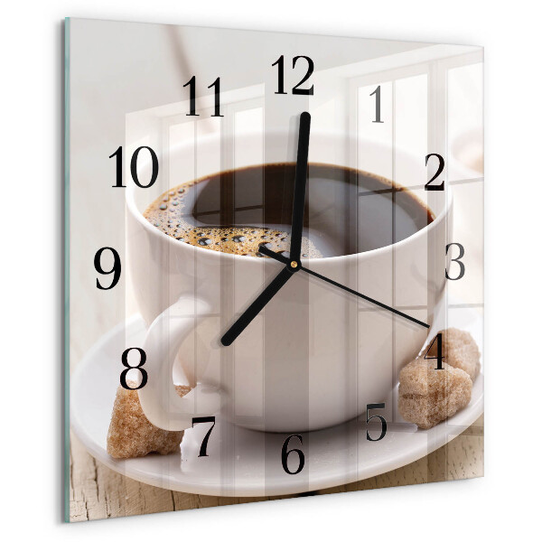 Square wall clock Coffee
