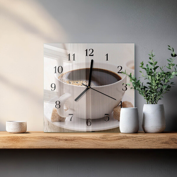 Square wall clock Coffee