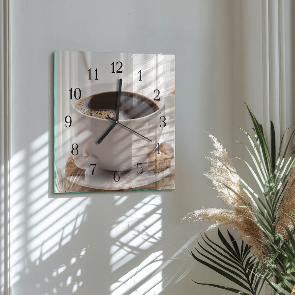 Square wall clock Coffee