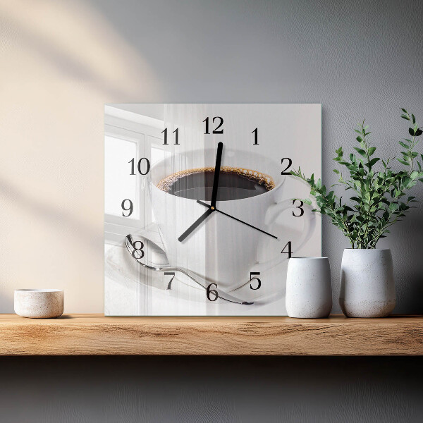 Square wall clock Coffee