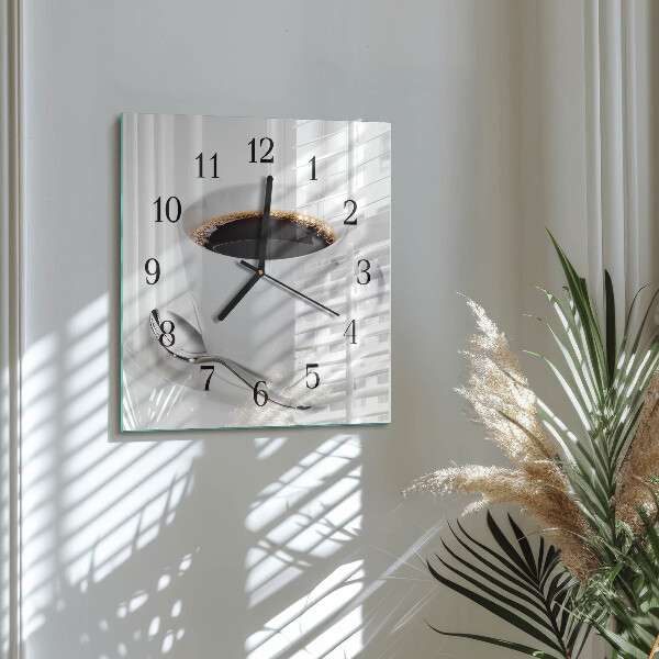 Square wall clock Coffee
