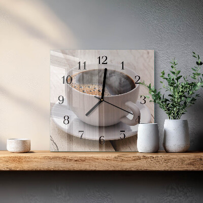Square wall clock Coffee