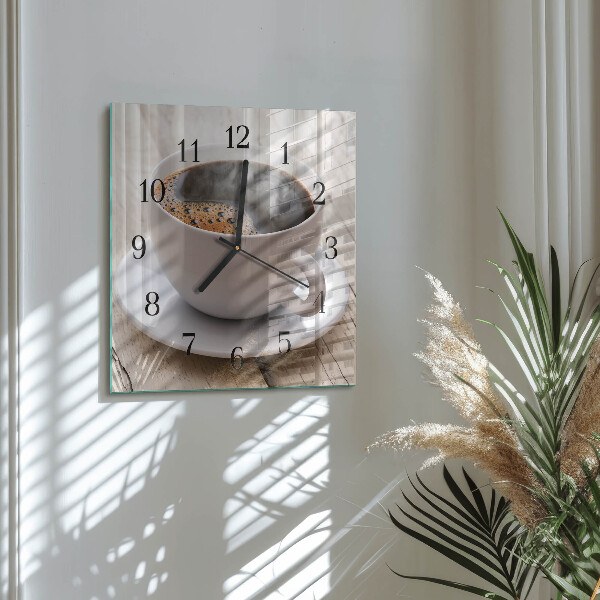 Square wall clock Coffee