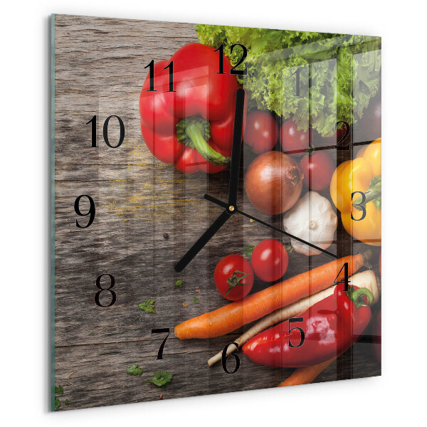 Square wall clock Vegetables