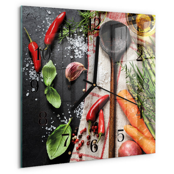Square wall clock Spices