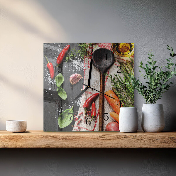 Square wall clock Spices