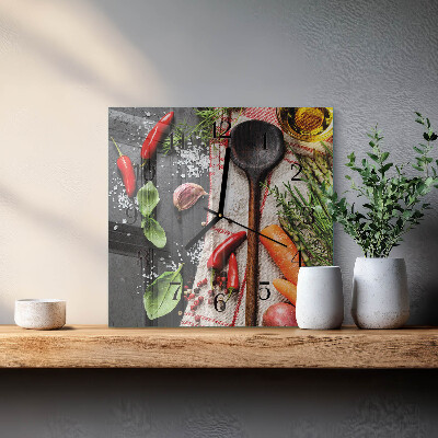 Square wall clock Spices