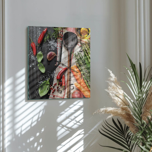 Square wall clock Spices