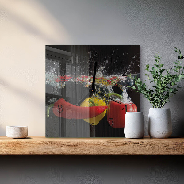 Square wall clock Pepper