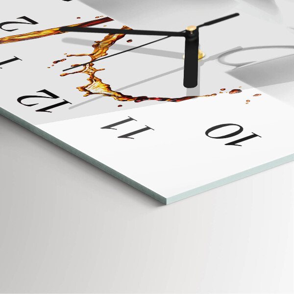 Square wall clock Cups of coffee