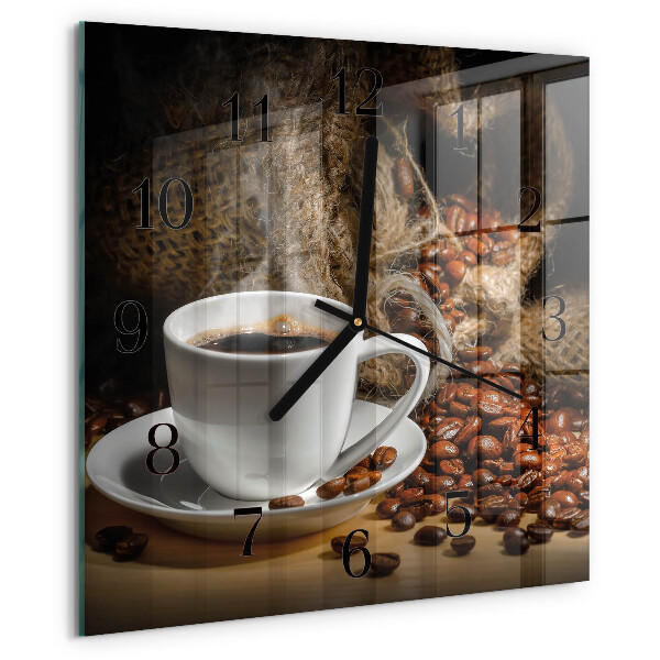 Square wall clock Coffee