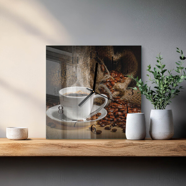Square wall clock Coffee