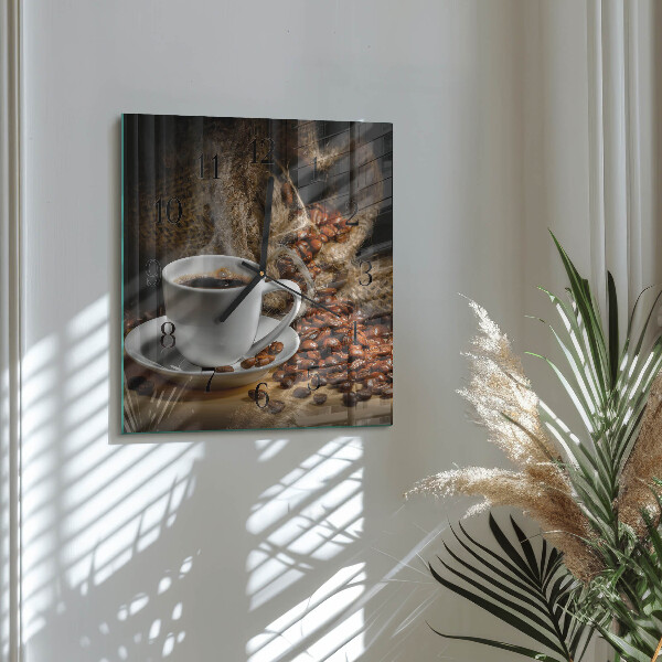 Square wall clock Coffee