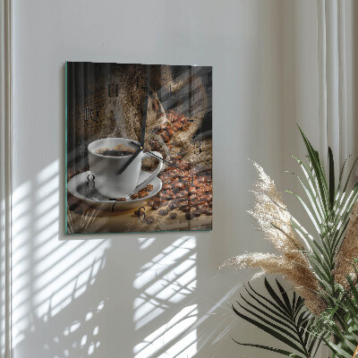 Square wall clock Coffee