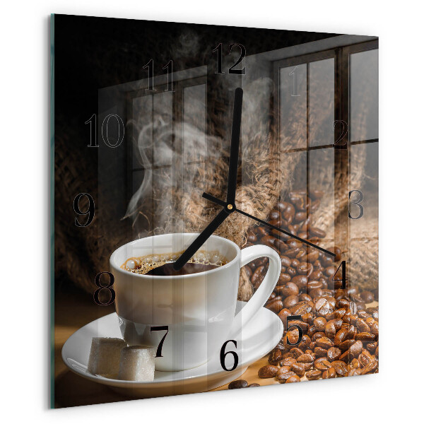 Square wall clock Coffee