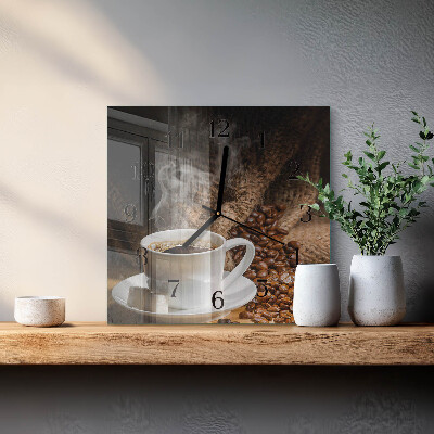 Square wall clock Coffee