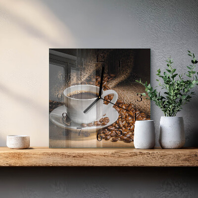 Square wall clock Coffee