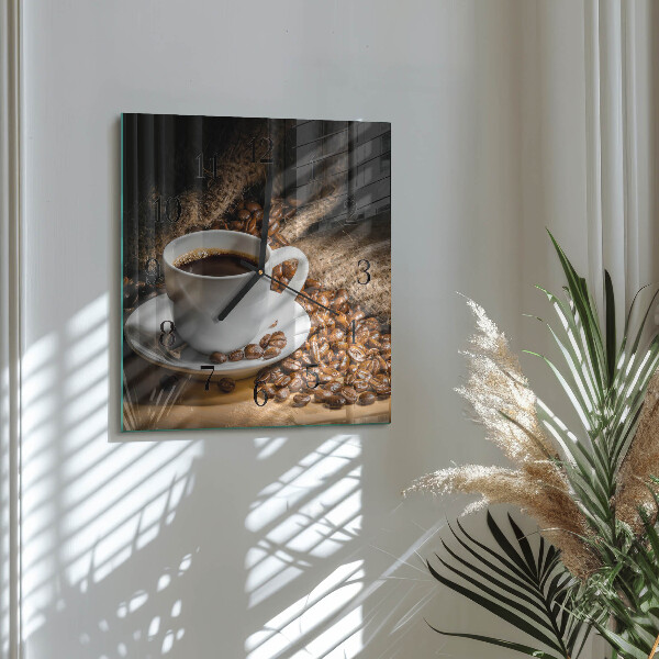 Square wall clock Coffee