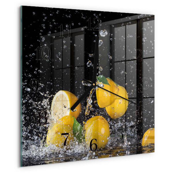 Square wall clock Lemons
