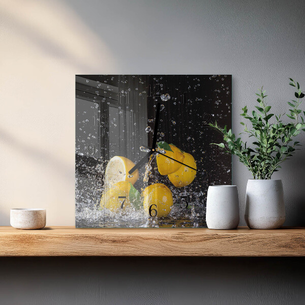 Square wall clock Lemons