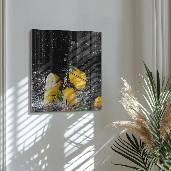 Square wall clock Lemons