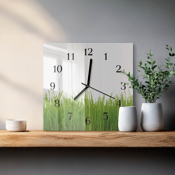 Square wall clock Grass