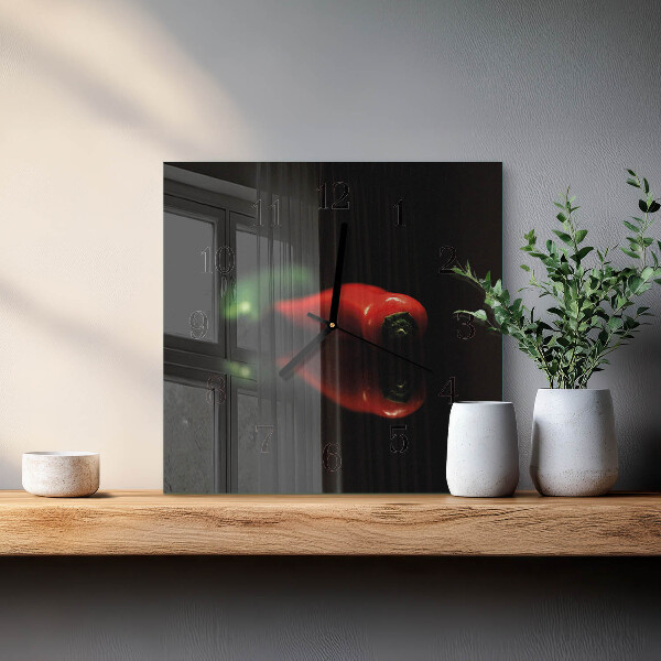 Square wall clock Pepper