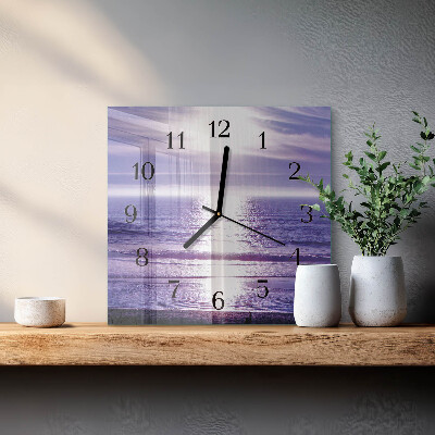 Square wall clock Sea