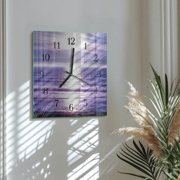 Square wall clock Sea