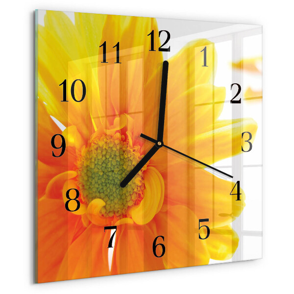 Square wall clock Flower