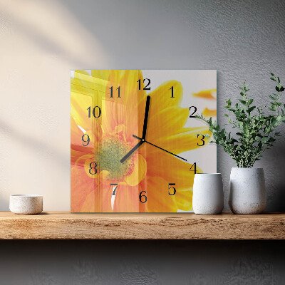 Square wall clock Flower