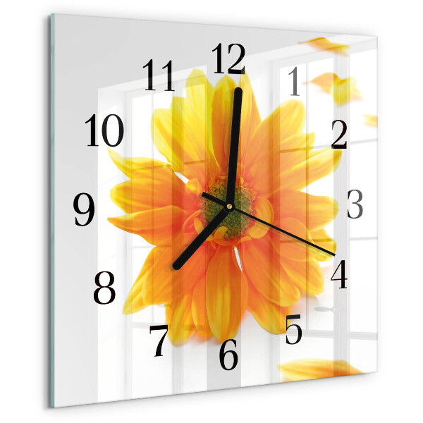 Square wall clock Flower