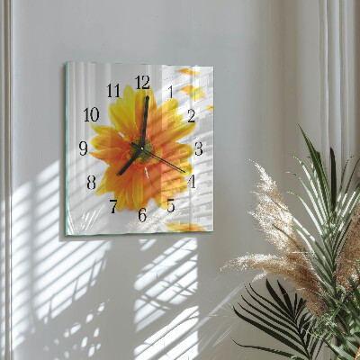 Square wall clock Flower
