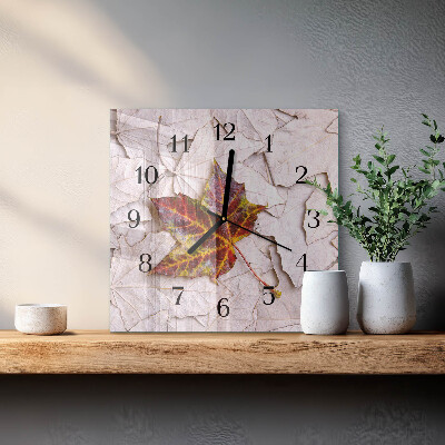 Square wall clock Maple Leaf