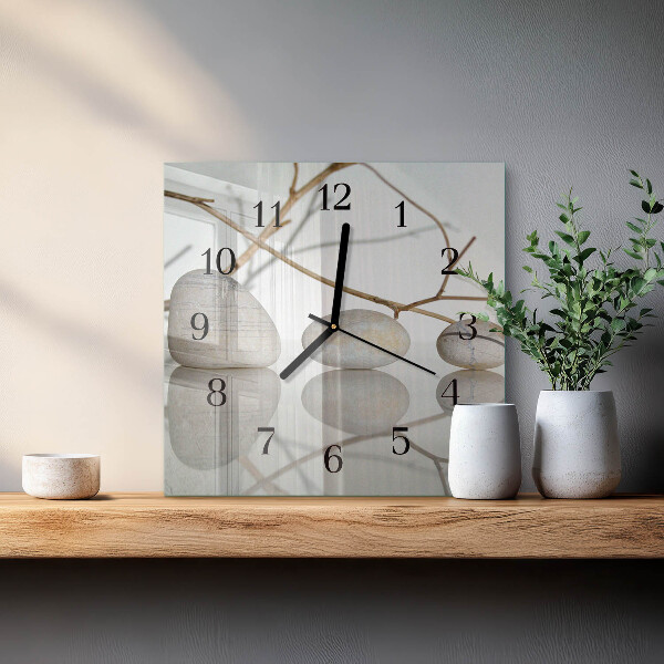 Square wall clock Stones