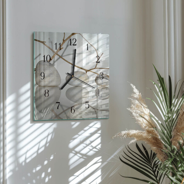 Square wall clock Stones