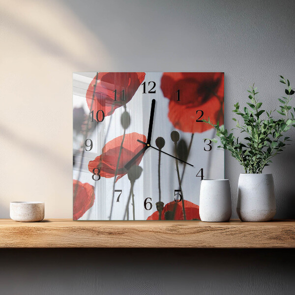 Square wall clock Poppy
