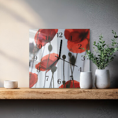 Square wall clock Poppy