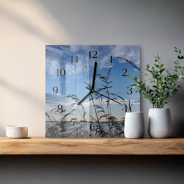 Square wall clock Grass