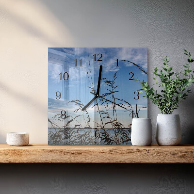 Square wall clock Grass