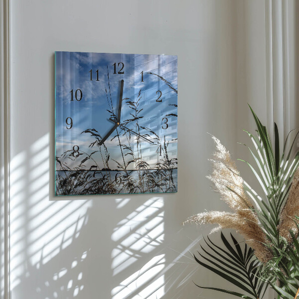 Square wall clock Grass