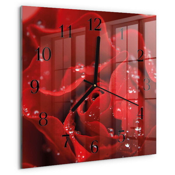 Square wall clock Rose
